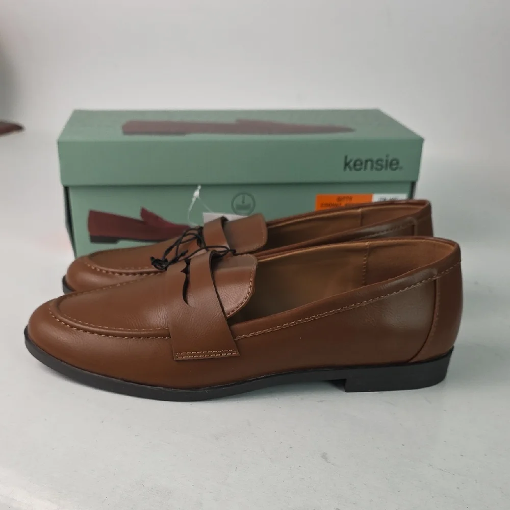 Kensie Women's Loafers Size 8.5 EU 38.5 Brown Tan‎ Fax Leather Slip On Shoes
